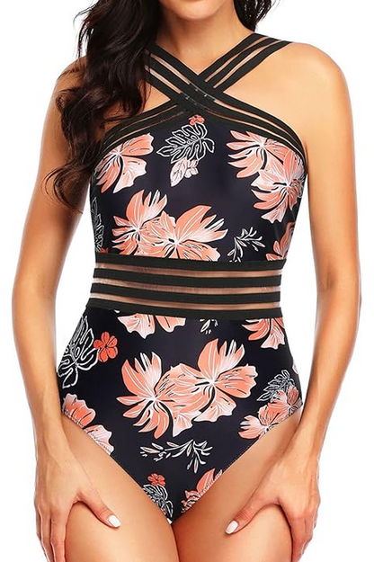 Bandage Cross Back Swimming Suit - Seldom Seen Styles