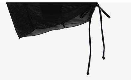 Qianmo Clothing Cross-border Two-piece Swimsuit for Women Slim Fit Solid Color Sexy Swimwear Halter Three-piece Bikini - Seldom Seen Styles