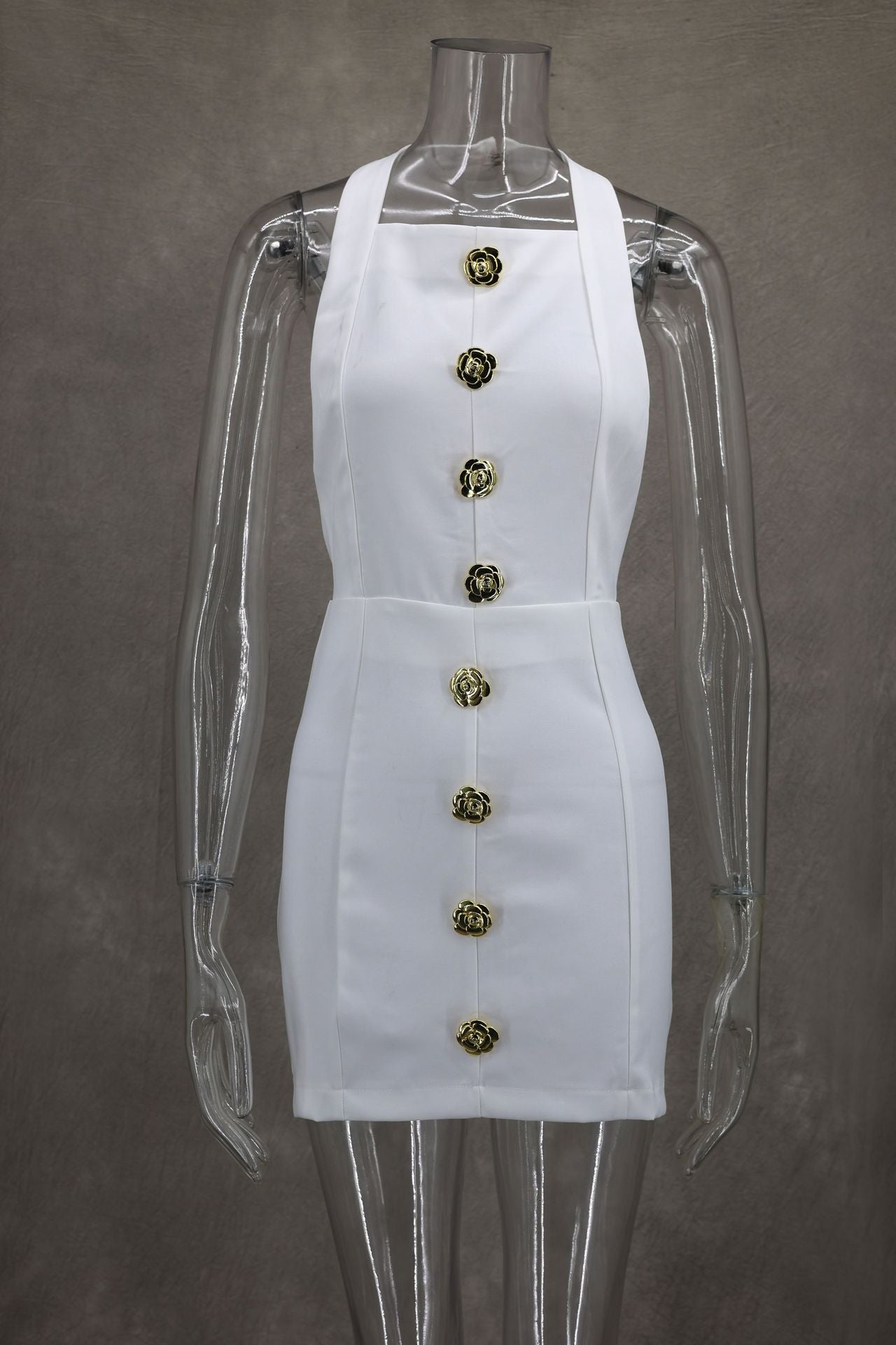 Rebecca Halter Backless Mini Dress Pink Fresh Sweet Style Women's Dress - Seldom Seen Styles