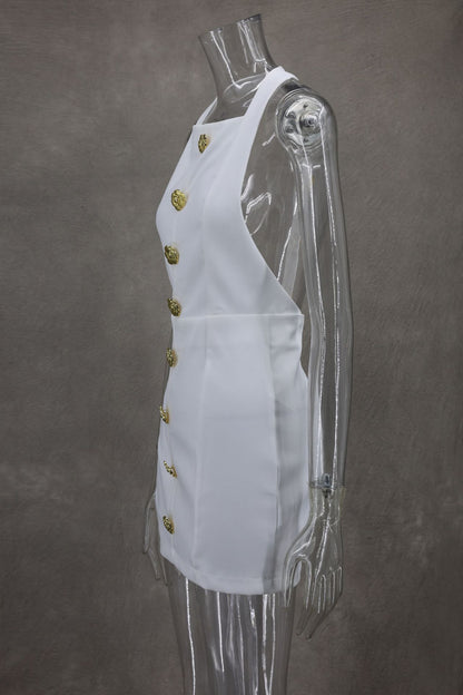 Rebecca Halter Backless Mini Dress Pink Fresh Sweet Style Women's Dress - Seldom Seen Styles