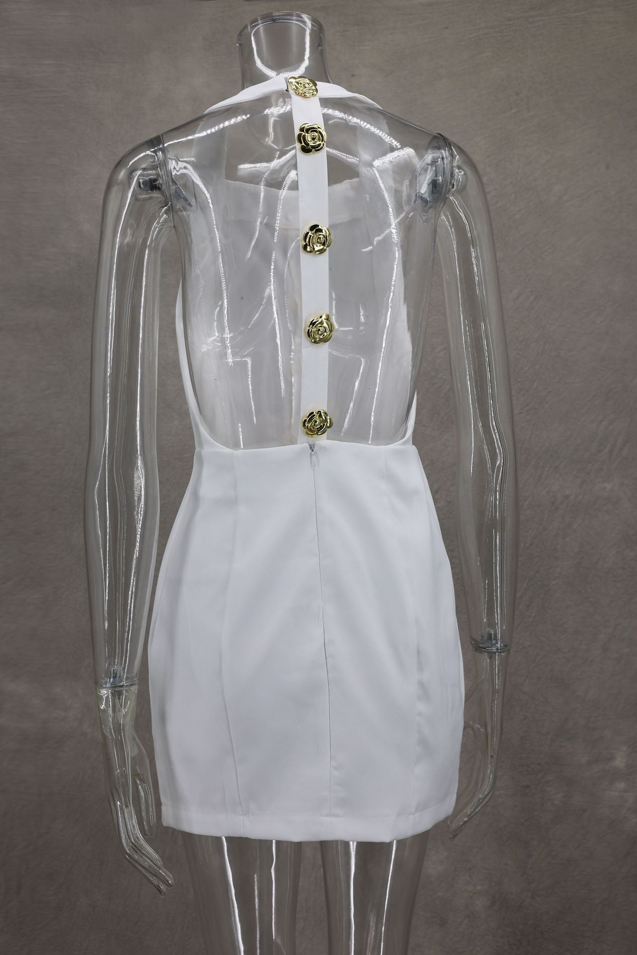 Rebecca Halter Backless Mini Dress Pink Fresh Sweet Style Women's Dress - Seldom Seen Styles