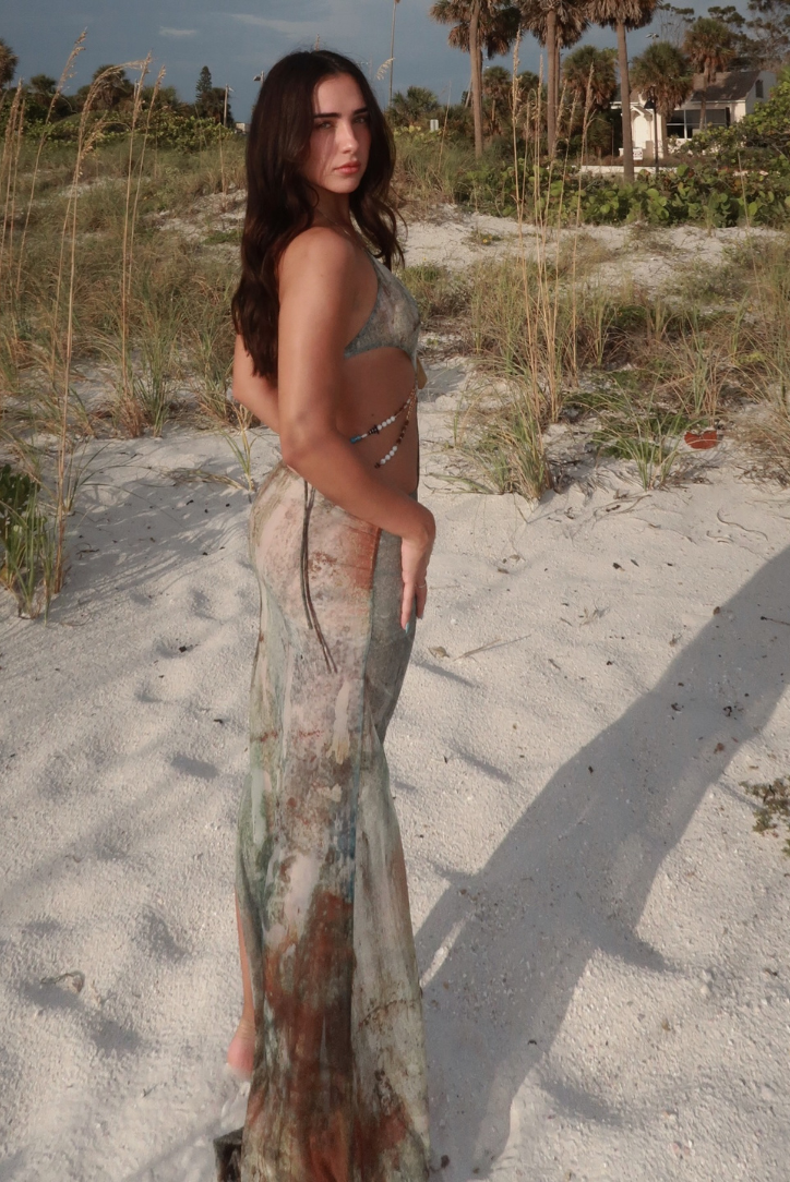 Reese | Elegant Shell Waist Cut-Outs Maxi Dress Retro Style Vintage - Seldom Seen Styles