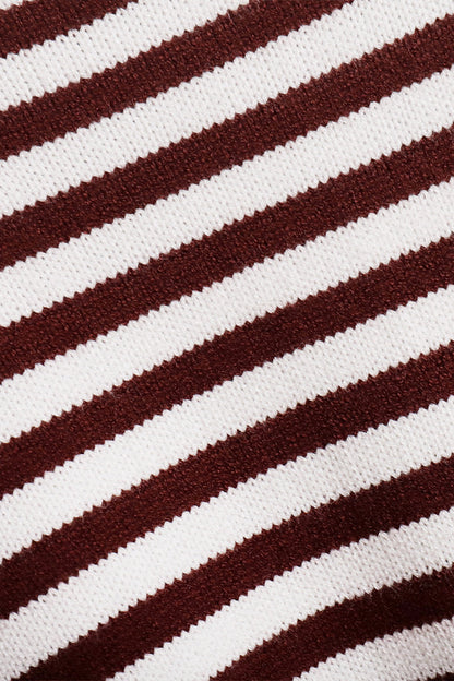 Ribbed Colorblock Striped Knit Sweater Womens Striped  Sweatshirt Color Block Crew Neck Long Sleeve Casual Loose Pullover Top Y2K - Seldom Seen Styles