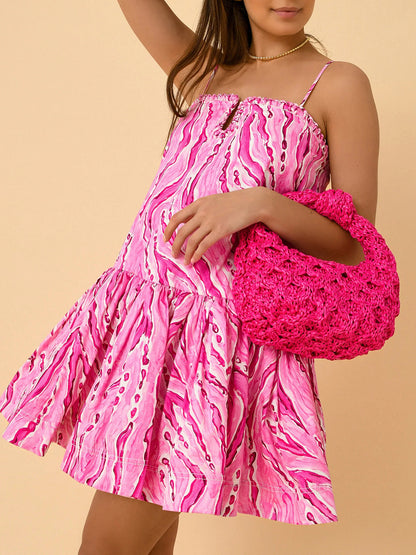 Rilia Halter Printed Mini Dress Ruffle Strap Dress - Seldom Seen Styles