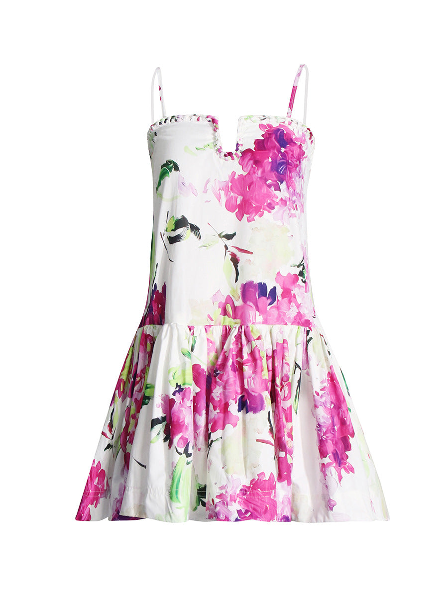 Rilia Halter Printed Mini Dress Ruffle Strap Dress - Seldom Seen Styles