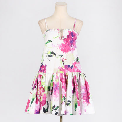 Rilia Halter Printed Mini Dress Ruffle Strap Dress - Seldom Seen Styles