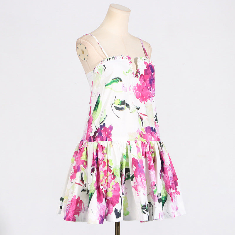 Rilia Halter Printed Mini Dress Ruffle Strap Dress - Seldom Seen Styles