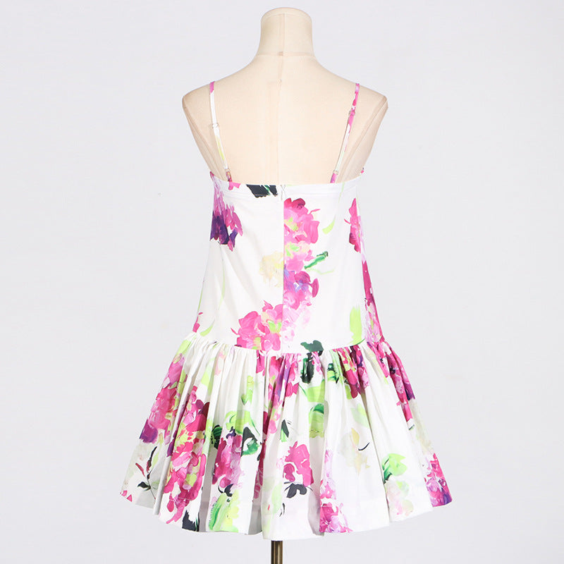 Rilia Halter Printed Mini Dress Ruffle Strap Dress - Seldom Seen Styles