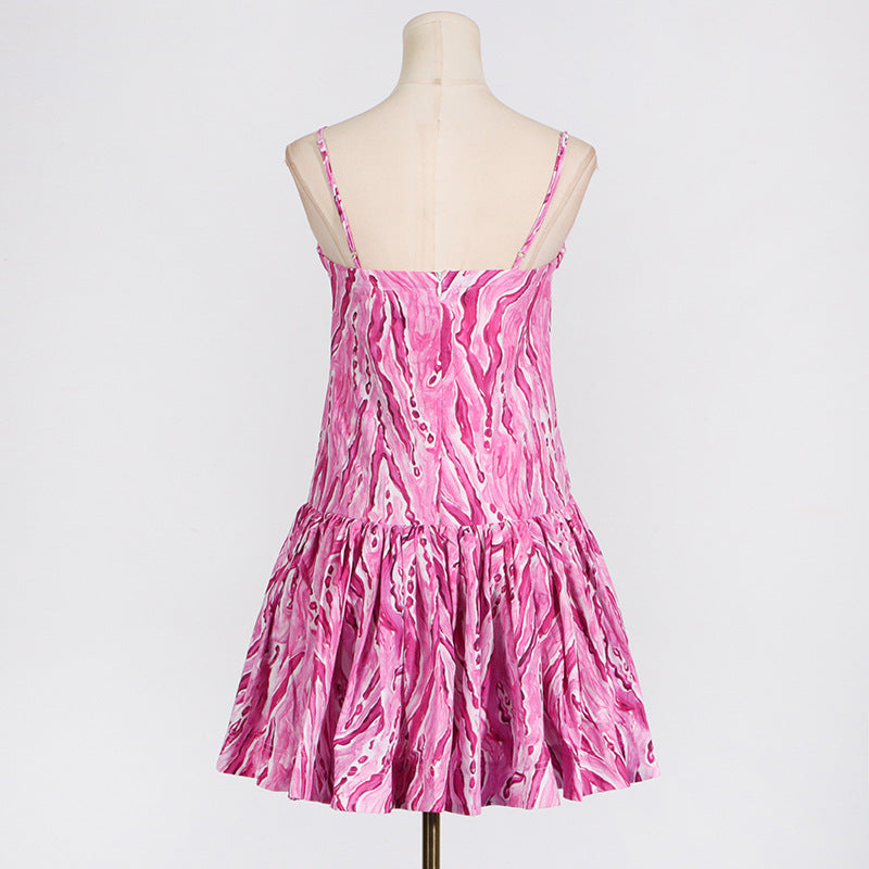 Rilia Halter Printed Mini Dress Ruffle Strap Dress - Seldom Seen Styles