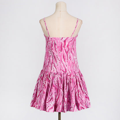 Rilia Halter Printed Mini Dress Ruffle Strap Dress - Seldom Seen Styles