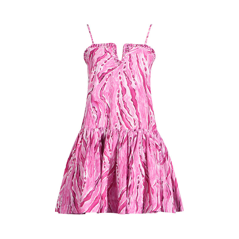 Rilia Halter Printed Mini Dress Ruffle Strap Dress - Seldom Seen Styles