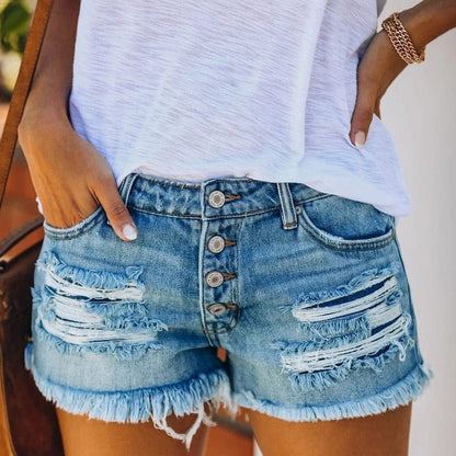 Ripped Distressed Shorts - Seldom Seen Styles