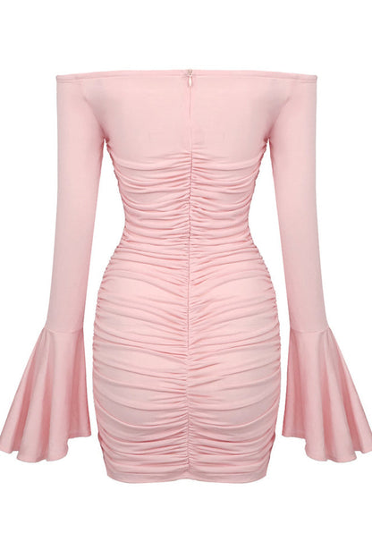 Ruched Roses Mini Dress - Seldom Seen Styles