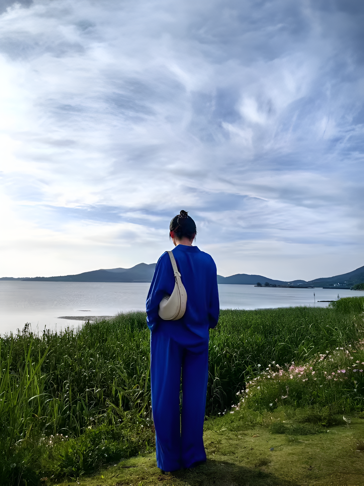 Womens Cotton Linen 2 Piece Outfits Long Sleeve Button Down Top Loose Elastic Waist Wide Leg Long Pants with 2 Pockets - Seldom Seen Styles