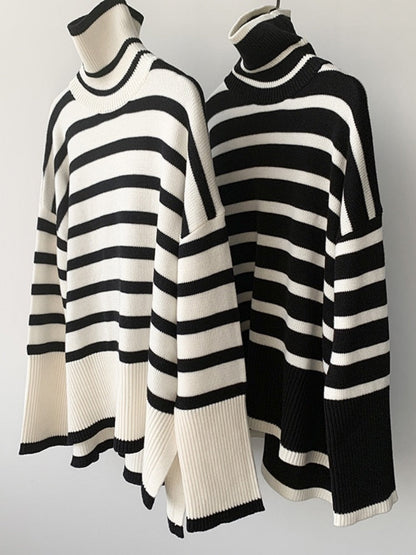 Tracy - Oversized Striped Turtleneck Sweater