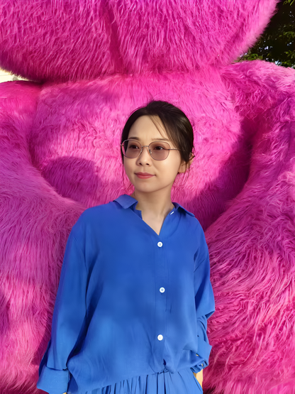 Womens Cotton Linen 2 Piece Outfits Long Sleeve Button Down Top Loose Elastic Waist Wide Leg Long Pants with 2 Pockets - Seldom Seen Styles