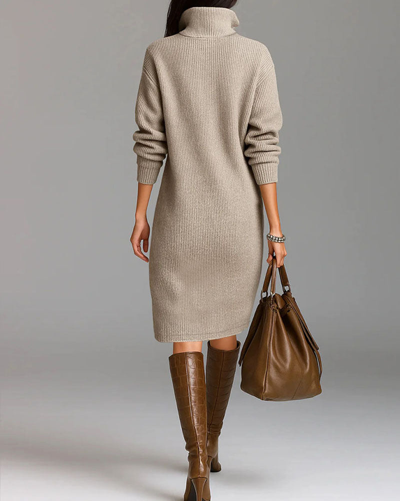 Elegant Pullover Knit Midi Dress - Seldom Seen Styles