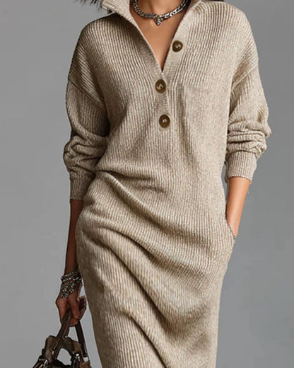 Elegant Pullover Knit Midi Dress