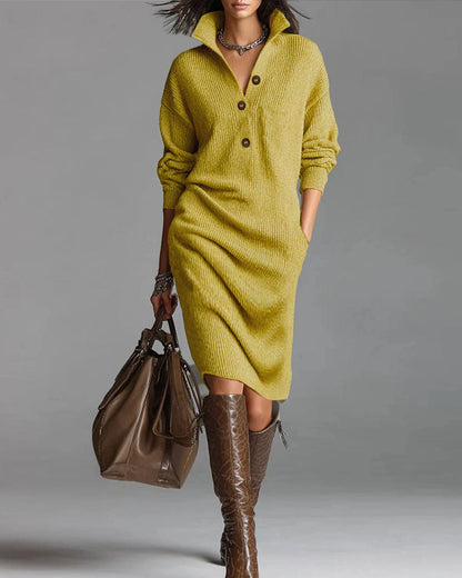 Elegant Pullover Knit Midi Dress