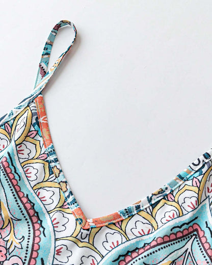 Women's Summer Paisley Floral Maxi Dress V Neck Loose Flowy Vacation Boho Long Sundress - Seldom Seen Styles