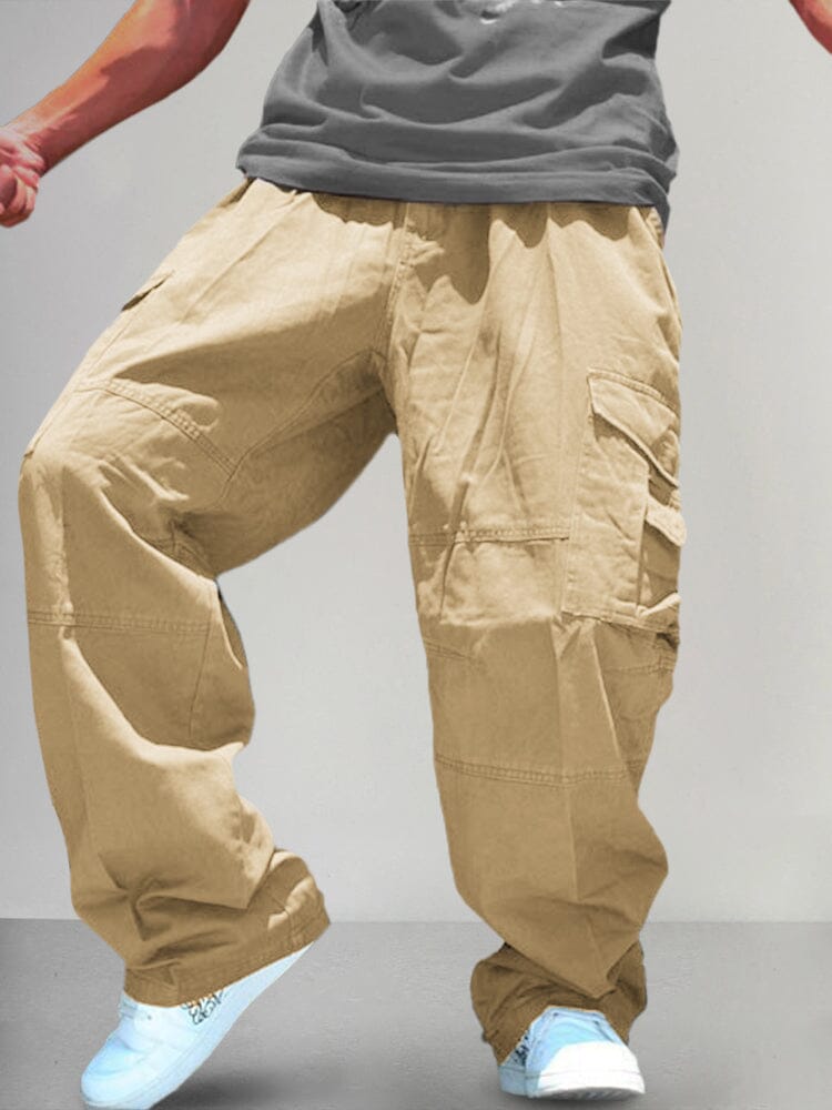 Loose 100% Cotton Cargo Pants Pants coofandy 