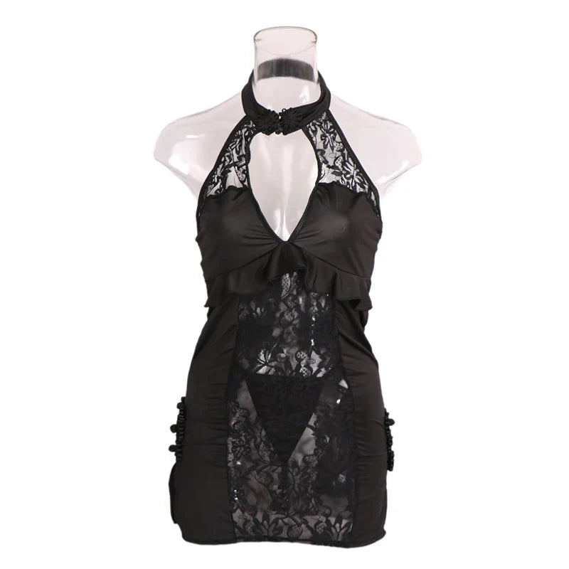 Sajiero Collar Open Neck Sexy Mesh Lingerie - Seldom Seen Styles