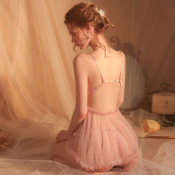 Sajiero Pretty Flower Embroidered Transparent Short Lingerie - Seldom Seen Styles