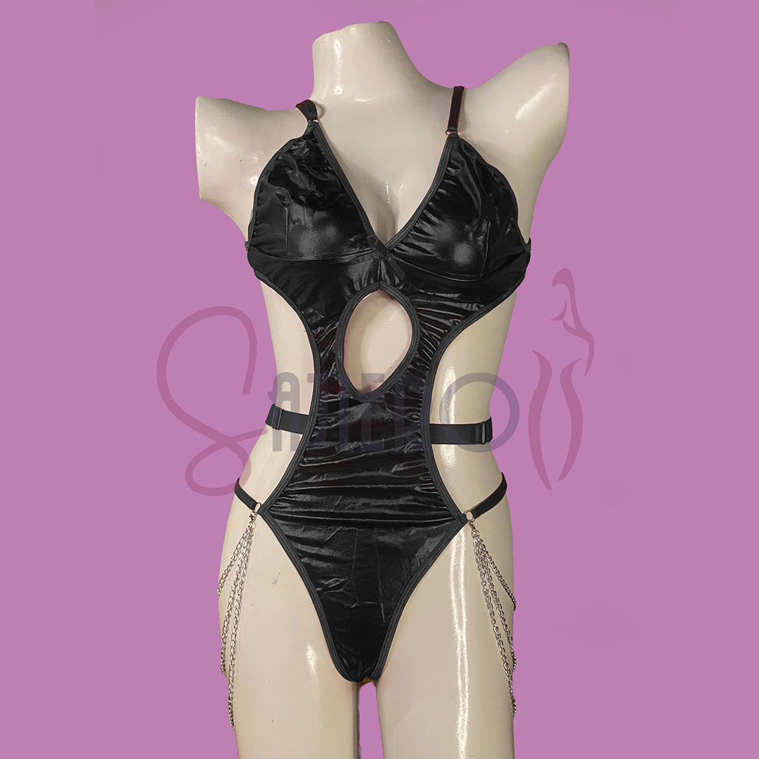 Sajiero Sirena Faux Leather Garter Set - Seldom Seen Styles