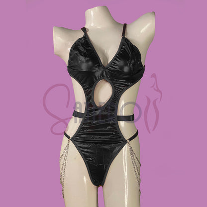 Sajiero Sirena Faux Leather Garter Set - Seldom Seen Styles