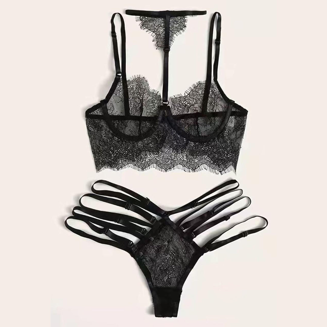 Sajiero Zee Transparent Garter Belt Set - Seldom Seen Styles