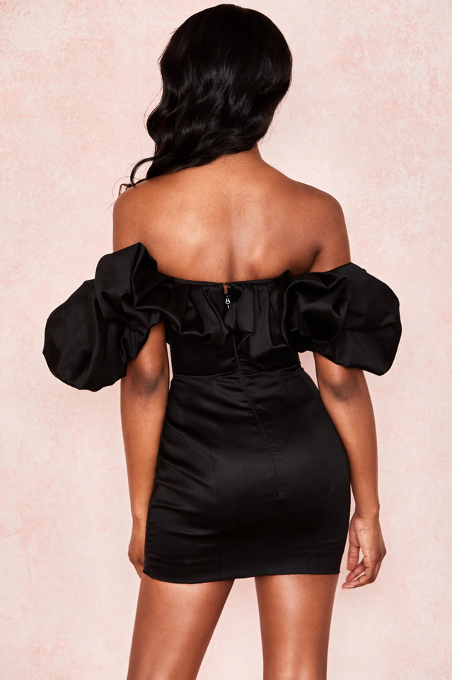 Satin Ruffle Strapless Dress - Seldom Seen Styles