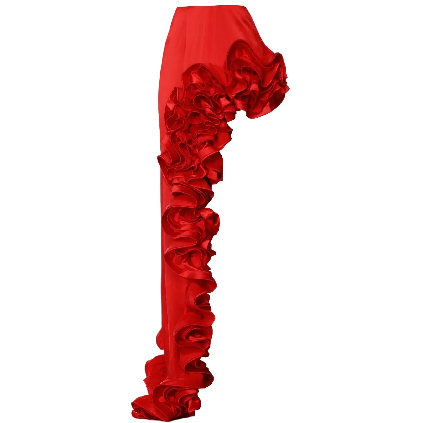 Red Flower Bodysuit and side slit maxi skirt - Seldom Seen Styles