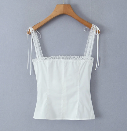 GRACIE COTTON COQUETTE TOP - Seldom Seen Styles