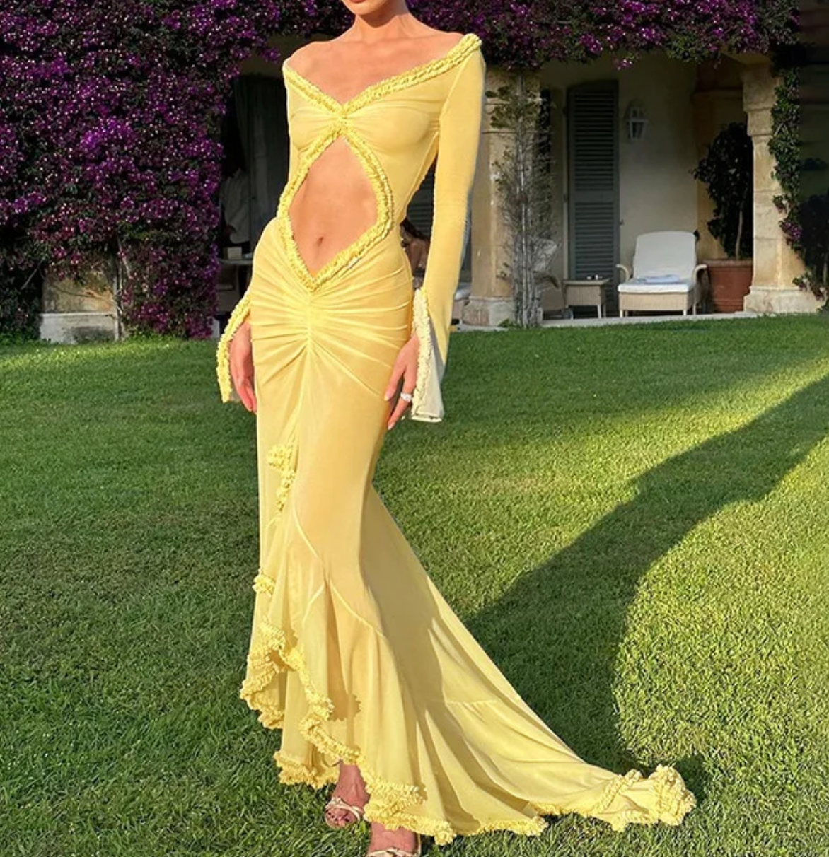 NINA SHEER CUTOUT MAXI DRESS - Seldom Seen Styles