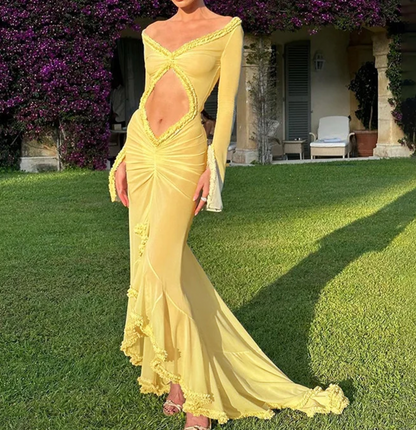 NINA SHEER CUTOUT MAXI DRESS - Seldom Seen Styles