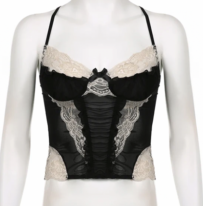 GIGI Y2K GOTH LACE CAMI - Seldom Seen Styles
