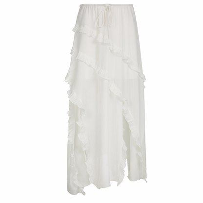 SUNNY RUFFLE MAXI SKIRT - Seldom Seen Styles