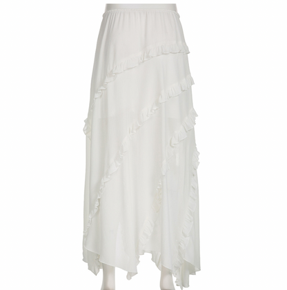 SUNNY RUFFLE MAXI SKIRT - Seldom Seen Styles