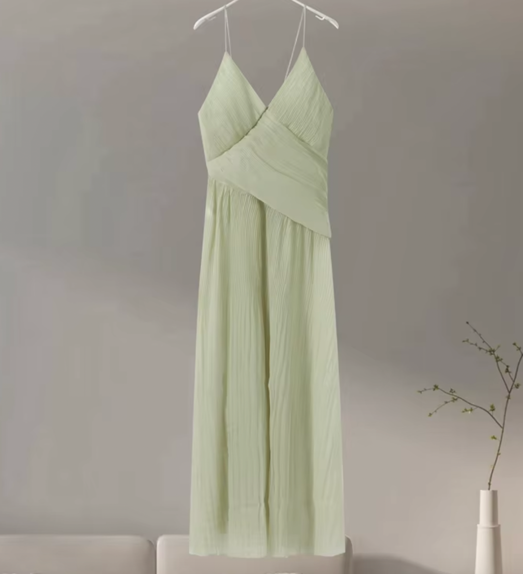 ATHENA PLEATED V NECK MAXI DRESS - Seldom Seen Styles