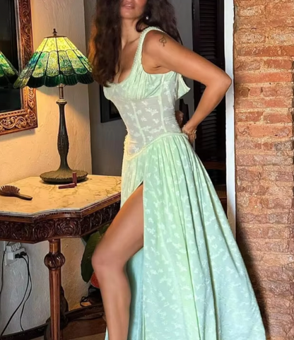 LOLI PRINCESS MAXI DRESS WITH SLIT - Seldom Seen Styles