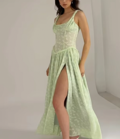 LOLI PRINCESS MAXI DRESS WITH SLIT - Seldom Seen Styles