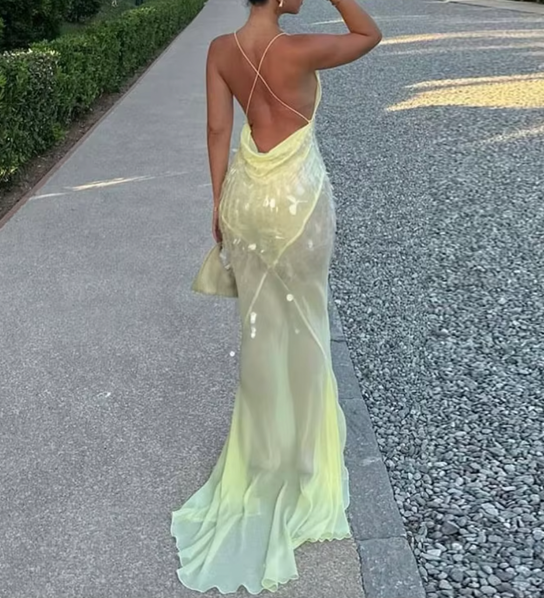 JANA SHEER SEQUIN V NECK DRESS - Seldom Seen Styles