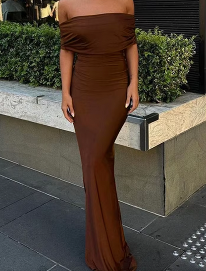 TESSI OFF THE SHOULDER OPEN BACK DRESS - Seldom Seen Styles