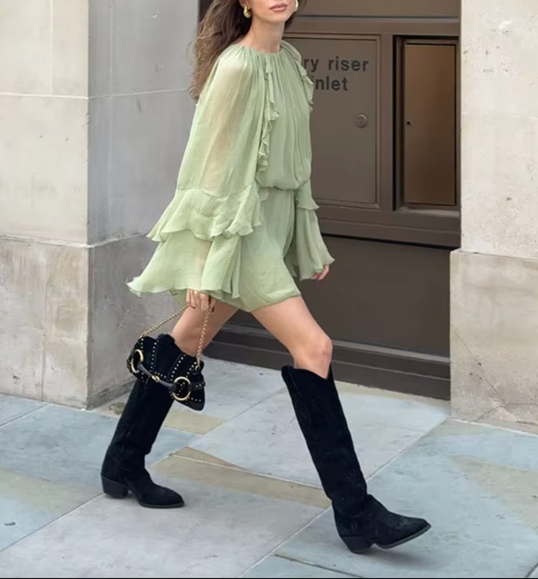 CHLOE RUFFLE CHIFFON MINI DRESS - Seldom Seen Styles