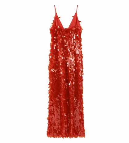 ROUGE SEQUIN MAXI DRESS - Seldom Seen Styles