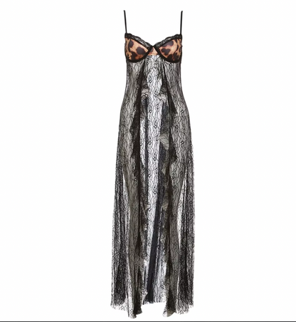 FRANI LEOPARD SHEER LACE TOP - Seldom Seen Styles