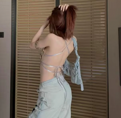 LIANE BUTTERFLY OPEN BACK Y2K TOP - Seldom Seen Styles