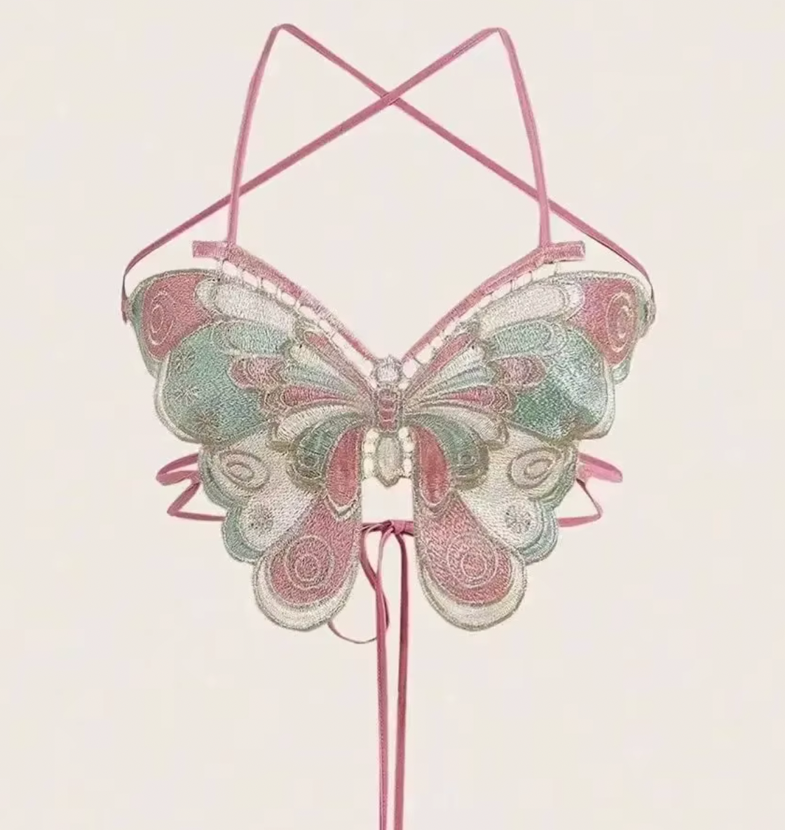 LIANE BUTTERFLY OPEN BACK Y2K TOP - Seldom Seen Styles