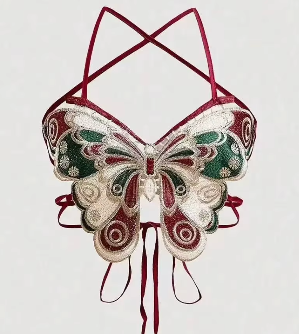 LIANE BUTTERFLY OPEN BACK Y2K TOP - Seldom Seen Styles