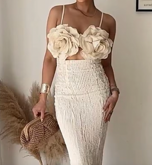 ROSE FLOWER BODYCON DRESS - Seldom Seen Styles